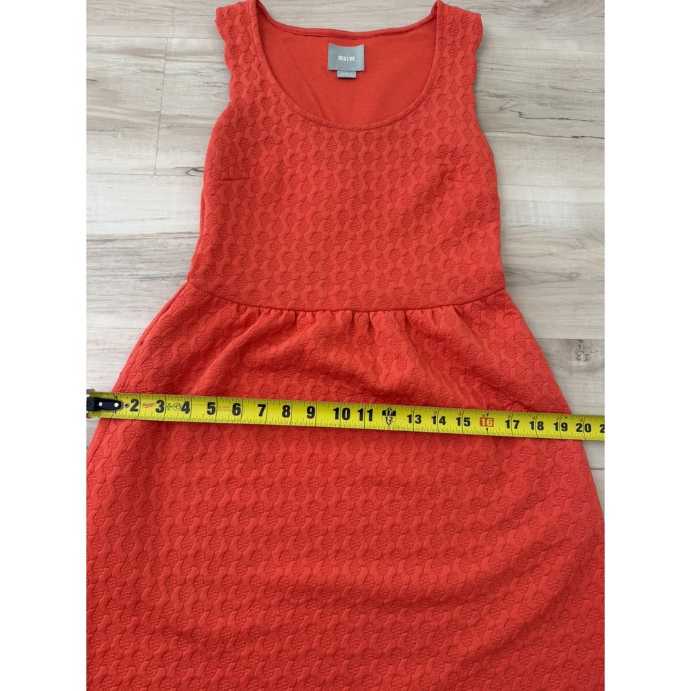 Anthropologie Maeve Coral Caye Scallop Textured Lace Detail Dress Pockets XS - Picture 7 of 10